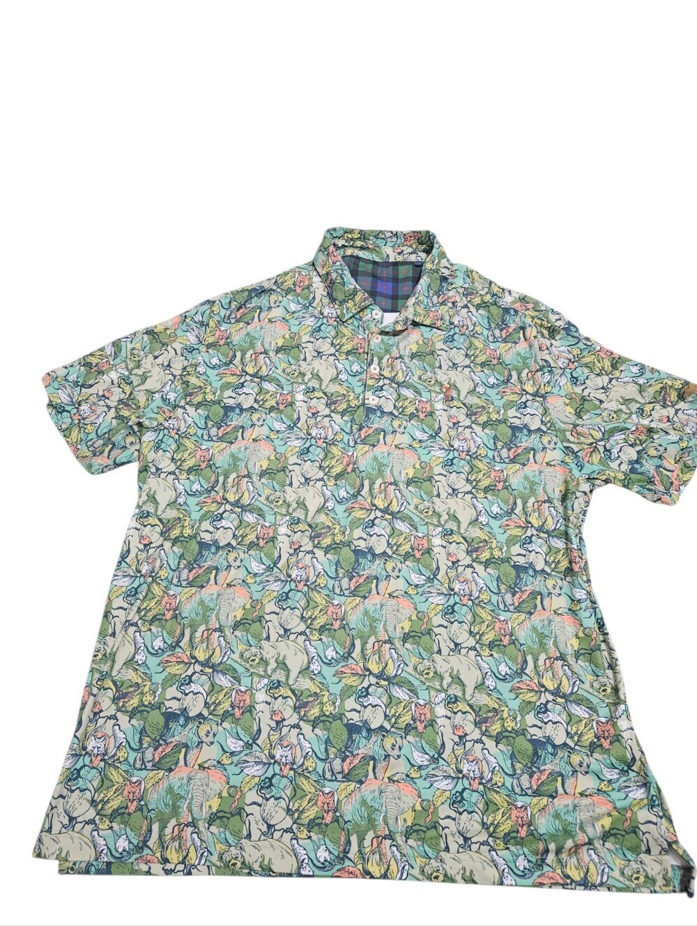 William Murray Its A Jungle Animal Green Performance Golf Shirt Mens XL